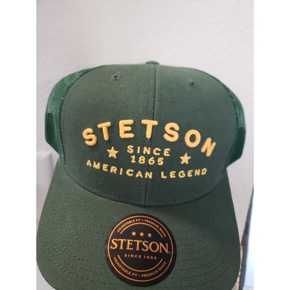 Stetson Hat Cap American Legend Mesh Trucker Snapback Snap Back Green - Picture 1 of 7